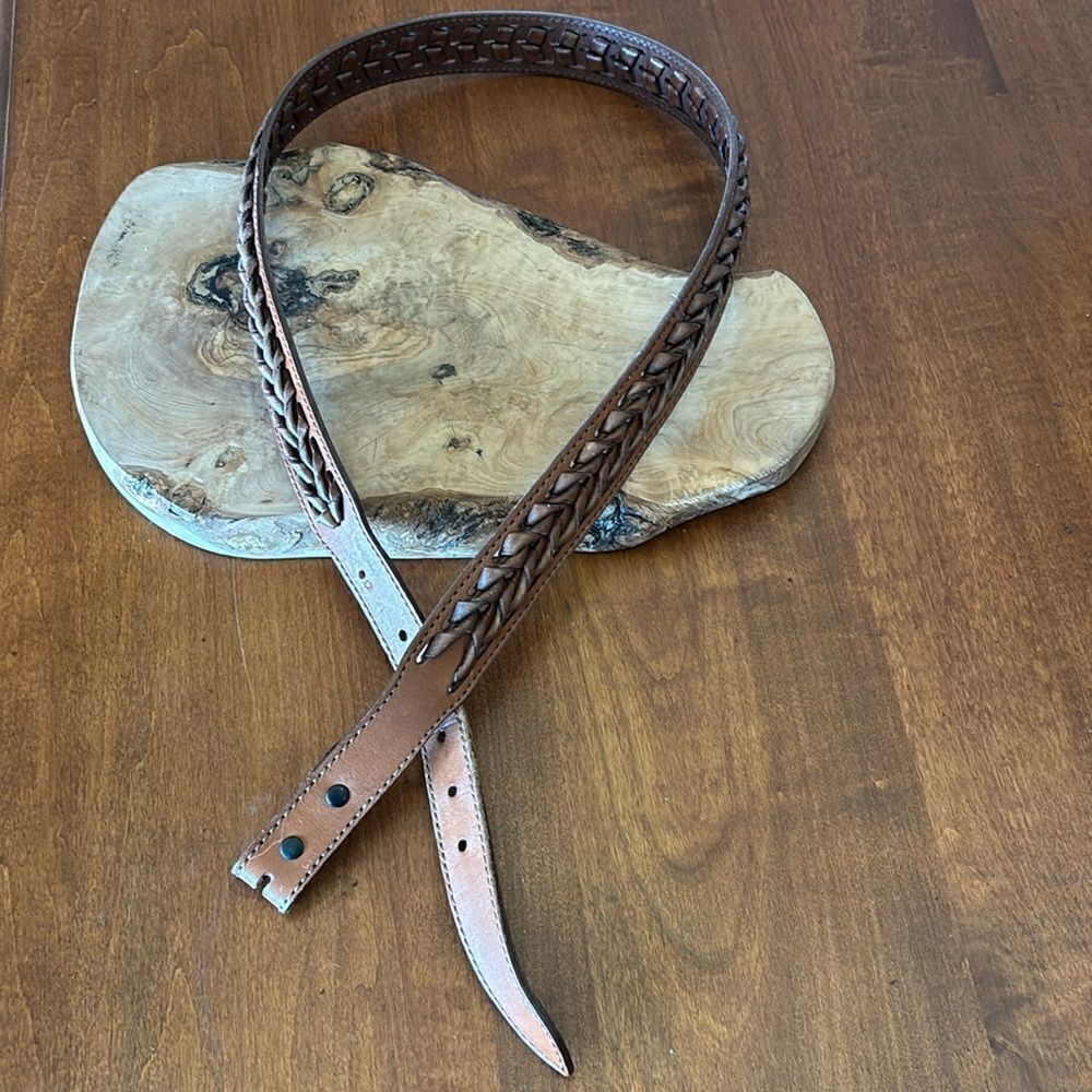 Vintage Handmade Leather Twisted Belt from Old Sonora Mexico